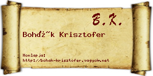Bohák Krisztofer névjegykártya
