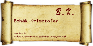 Bohák Krisztofer névjegykártya