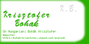 krisztofer bohak business card
