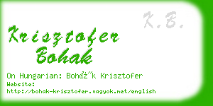 krisztofer bohak business card